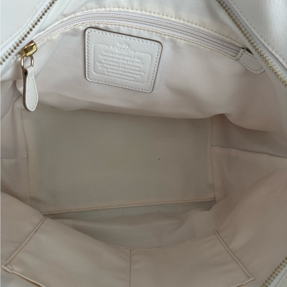 Coach Signature Light Khaki Zip Tote with three inside pockets 17”W x 11”H x 6”D - Picture 14 of 17